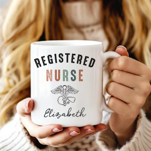Taza De Café Enfermera Registrada   Graduación Personalizada de