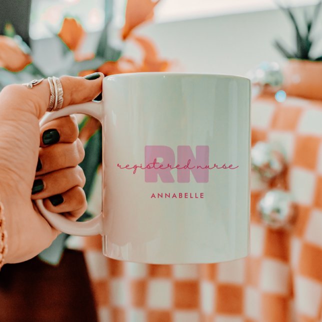 Taza De Café Enfermera Registrada Mínimo Personalizado Script R (Subido por el creador)