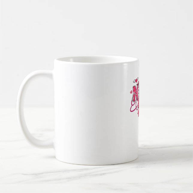 Taza De Café Enfermera rosa de San Valentín, Valentine Coquette (Izquierda)