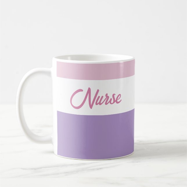 Taza De Café Enfermera rosa y morada (Izquierda)