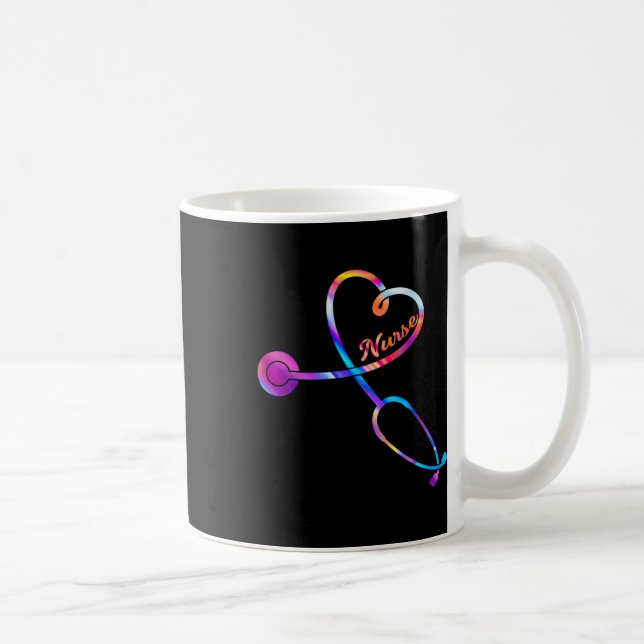 Taza De Café Enfermera Stethoscope latido Enfermería Ekg Estudi (Derecha)