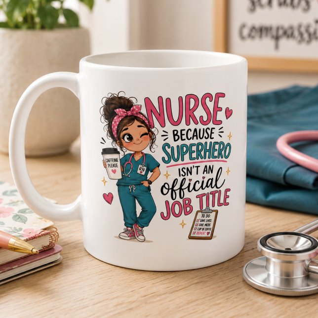 Taza De Café Enfermera Superhéroe Caprichosa (Subido por el creador)