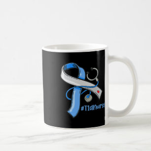 Taza De Café Enfermera T1d Stethoscope Cinta Azul Conciencia Di