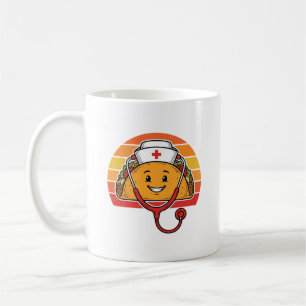 Taza De Café Enfermera Taco Diseño de Grabado Retro Vintage_1