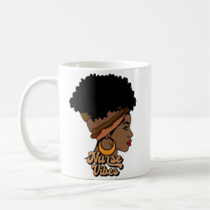 Taza De Café Enfermera vibes afro enfermera afroamericana mujer