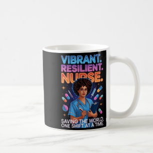 Taza De Café Enfermera vibrante y resistente que salva al mundo
