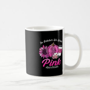 Taza De Café Enfermera Vida En Octubre Usamos Ca De Mama Rosa
