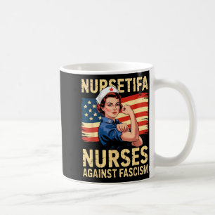 Taza De Café Enfermeras Contra el Fascismo Fuerte Apoyo de Enfe