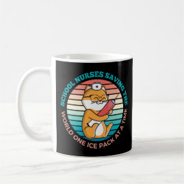 Taza De Café Enfermeras Escolares Salvando El Paquete De Hielo