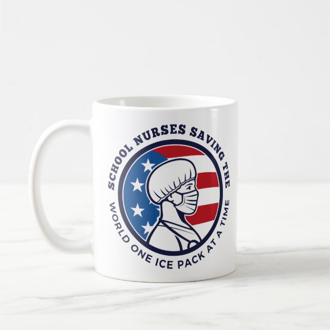 Taza De Café Enfermeras Escolares Salvando El Paquete De Hielo  (Izquierda)