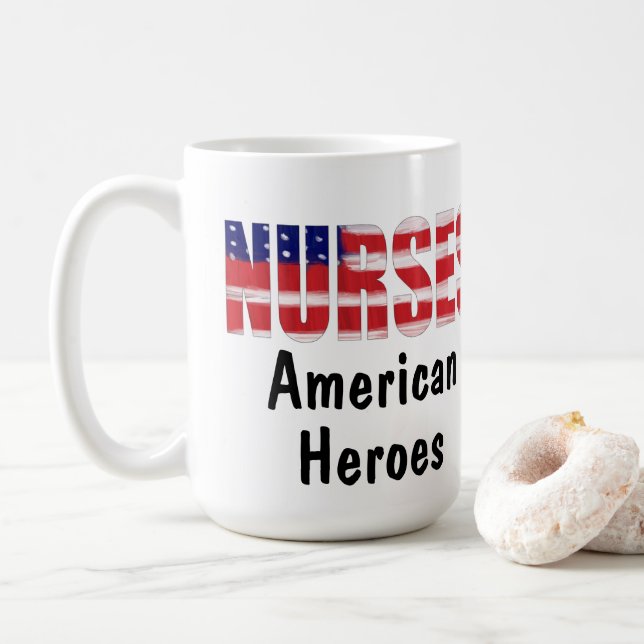 Taza De Café Enfermeras, héroes estadounidenses (Con donut)