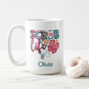 Taza De Café Enfermería Adorable Retro Scrub Life