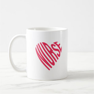 Taza De Café Enfermería texto en forma de corazón