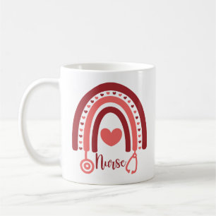 Taza De Café Enfermero de corazón retro personalizado