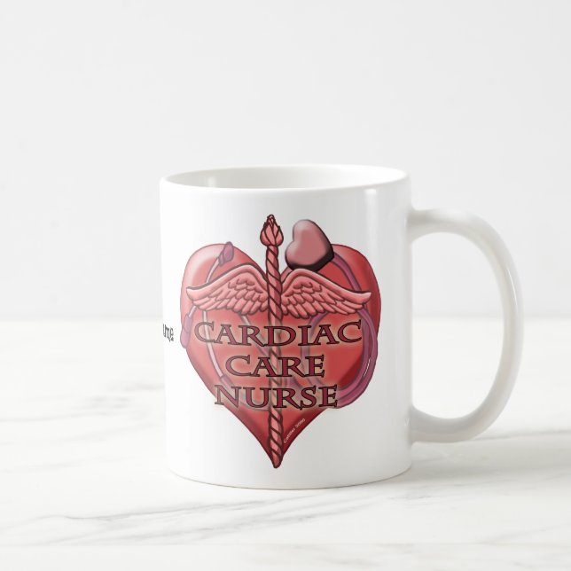 Taza De Café Enfermero de Cuidados Cardiacos de Heart Caduceus (Derecha)