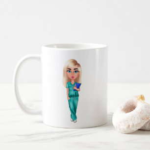 Taza De Café Enfermero de Moda personalizado (pelo rubio)