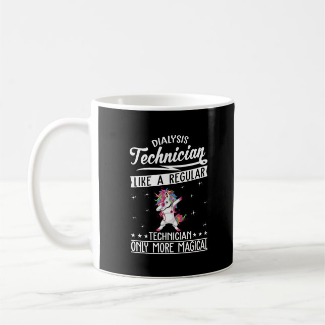 Taza De Café Enfermero de Unicornio Médico Técnico de Diálisis (Izquierda)
