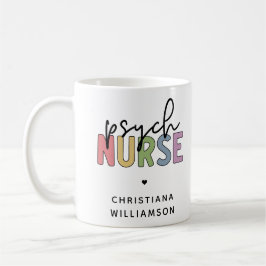 Taza De Café Enfermero Psiquiátrico de nombre personalizado | E