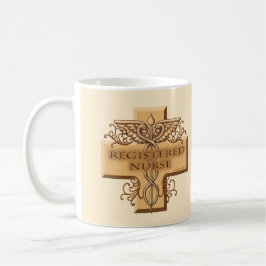 Taza De Café Enfermero RN de Cross Caduceus