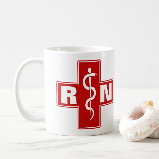 Taza De Café Enfermero RN o Iniciales (Con donut)