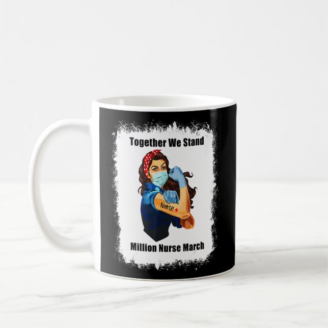 Taza De Café Enfermos Juntos Apoyamos A La Enfermera Fuerte Mil (Izquierda)