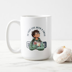 Taza De Café Enfrentar la vida con una sonrisa   15# Mug clásic