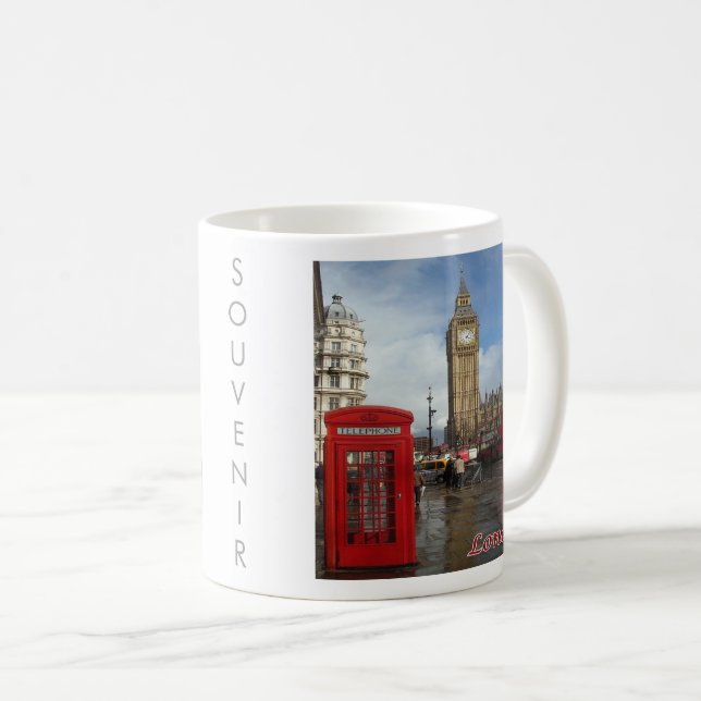 Taza De Café ENG063 LONDRES BIG BEN, Bus Doble Decker, (Anverso derecho)