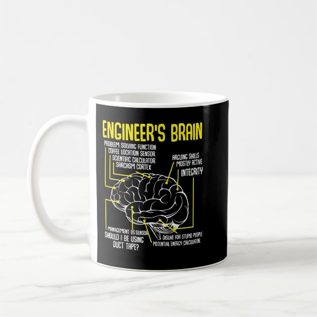 Taza De Café Engineer's Brain Funny Engineering Games Process F (Izquierda)