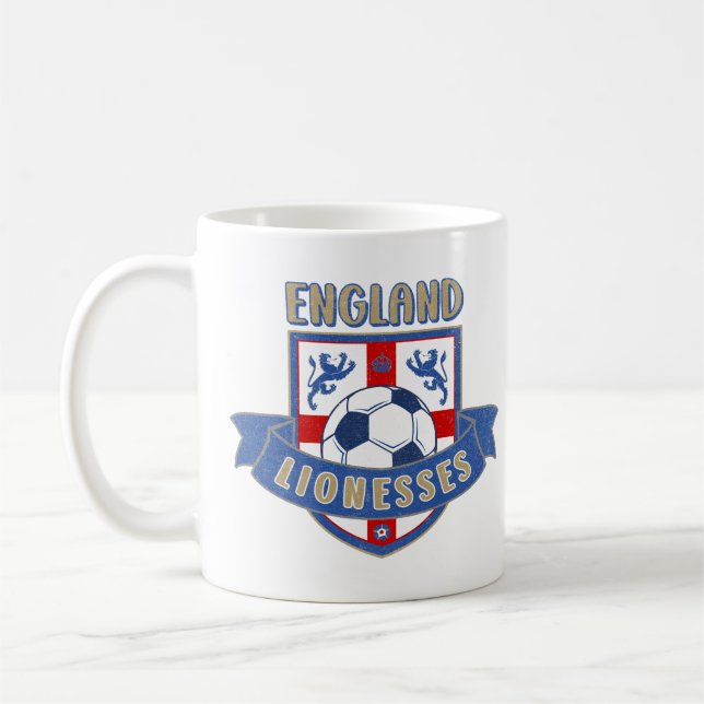 Taza De Café England Lionesses Soccer Crest (#02) Mug (Izquierda)