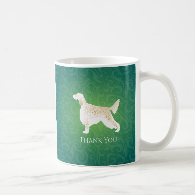 Taza De Café English Setter Gracias Silhouette (Derecha)