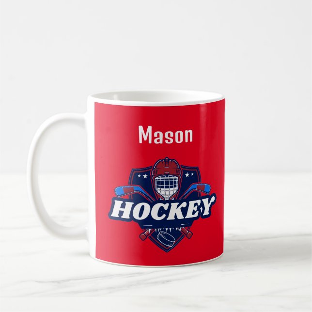 Taza De Café Engranaje de hockey sobre hierba - Personalizado - (Izquierda)