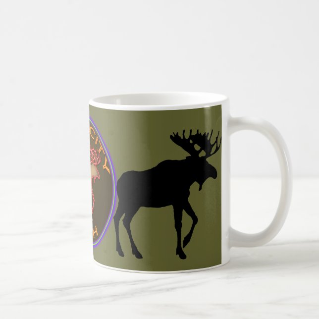 Taza De Café Engranaje hermoso del medallón de los alces de (Derecha)
