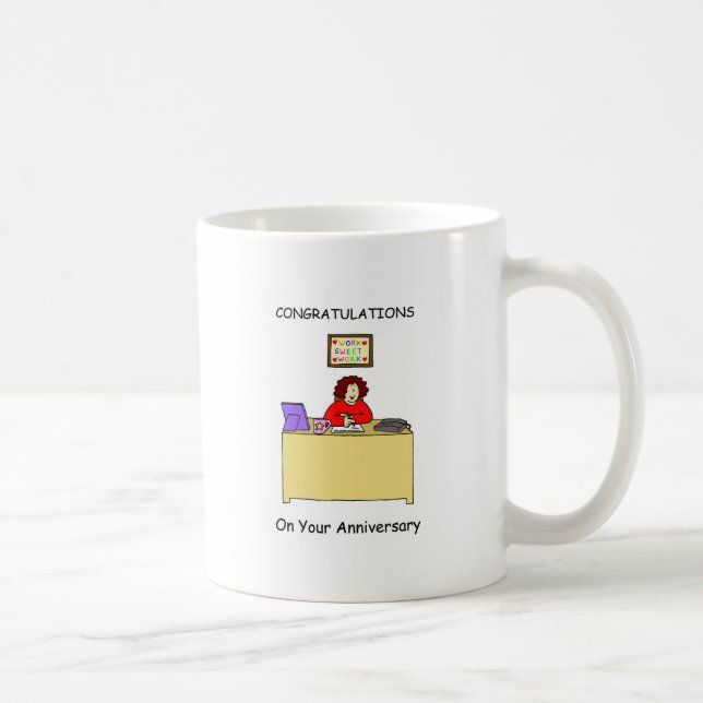 Taza De Café Enhorabuena en el aniversario del trabajo para la (Derecha)