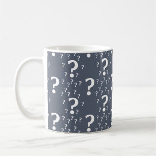 Taza De Café enigma de enigma de interrogación misterioso azul-