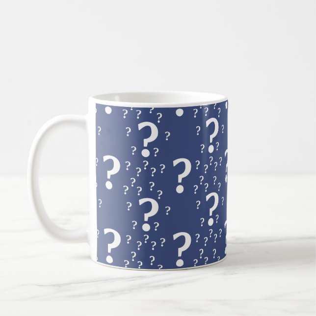 Taza De Café enigma de enigma de interrogación misterioso azul (Izquierda)