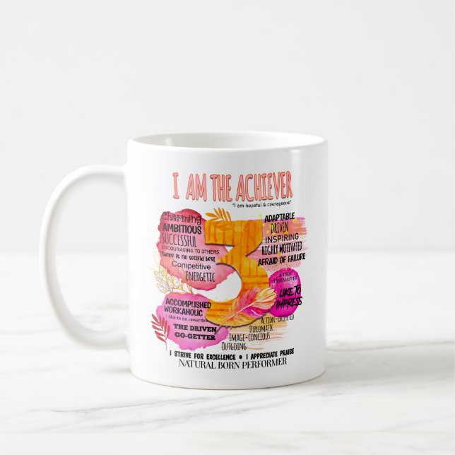 Taza De Café Enneagram Tipo 3 - Soy El Achiever (Izquierda)