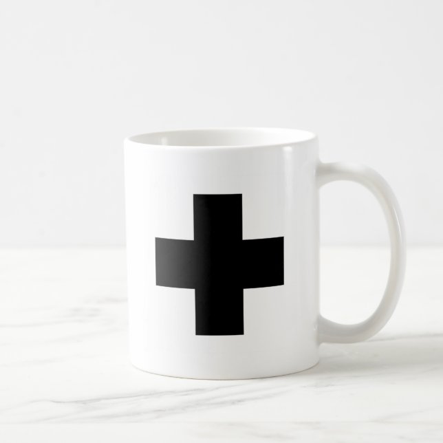 Taza De Café Ennegrezca la cruz de los primeros auxilios (Derecha)