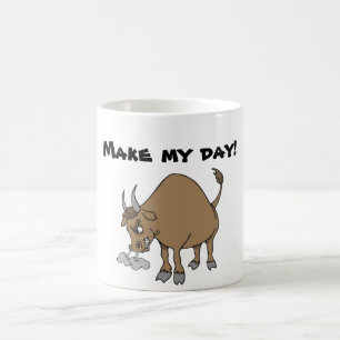 Taza de café enojada de Bull
