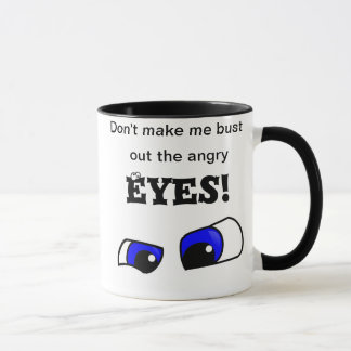 Taza de café enojada del campanero de los ojos