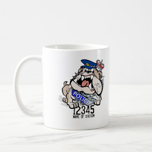 Taza de café enojada del perro de la policía de WA (Izquierda)
