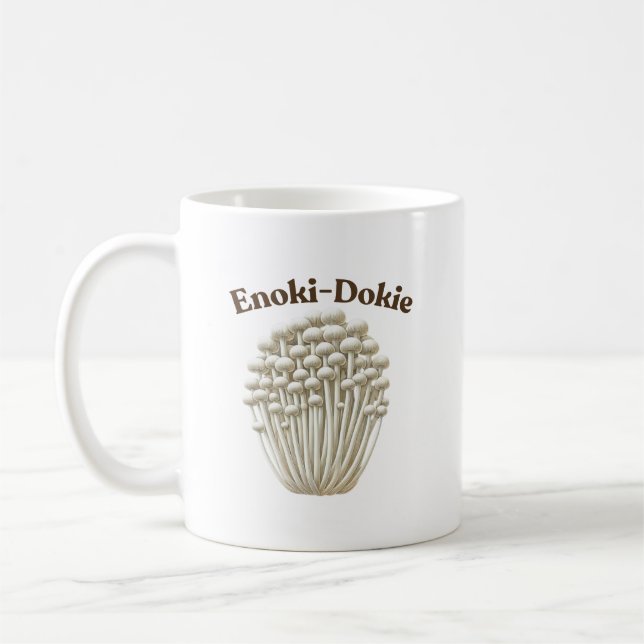 Taza De Café Enoki-Dokie Mushroom Mug (Izquierda)