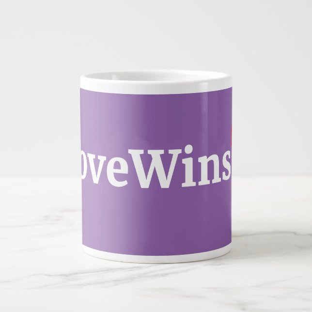 Taza de café enorme de LoveWins (Frente)