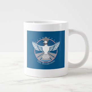 Taza de café enorme del logotipo de la bandera