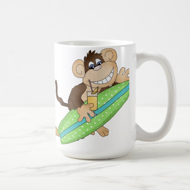 Taza de café enorme del mono de la playa (Derecha)