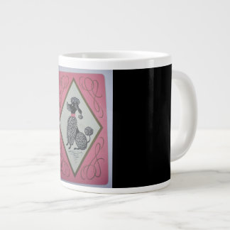 Taza de café (enorme) grande con el caniche,