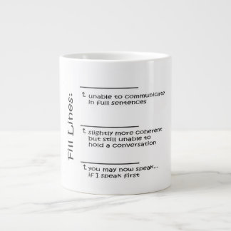 Taza de café enorme que usted puede ahora hablar