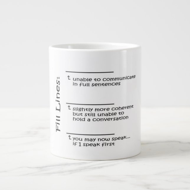 Taza de café enorme que usted puede ahora hablar (Frente)