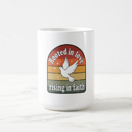 Taza De Café Enraizada en el amor, surgiendo en el diseño de la
