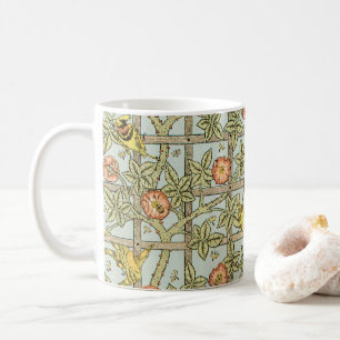 Taza De Café Enrejado de William Morris, textil vintage de jard