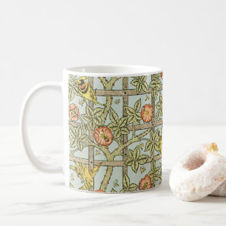 Taza De Café Enrejado de William Morris, textil vintage de jard
